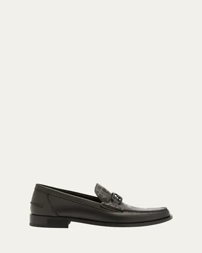 Fendi Men's Tonal Ff-monogram Leather Loafers