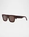 Fendi Men's Tonal Logo Acetate Square Sunglasses In Colhav Rovxmr