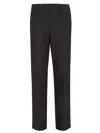 Fendi Trousers In Black Ff Jacquard Linen Blend In Black
