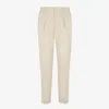 Fendi Sophisticated Stone Blend Trousers In Stone