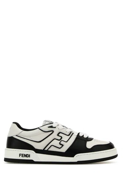 Fendi Men Two-tone Leather  Match Sneakers