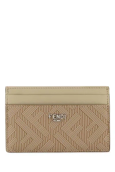 FENDI FENDI MEN TWO-TONE LEATHER FENDI SHADOW CARD HOLDER