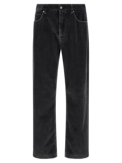 Fendi Men Velvet Pants In Black