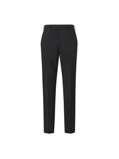 Fendi Men's Virgin Wool Trousers In Black
