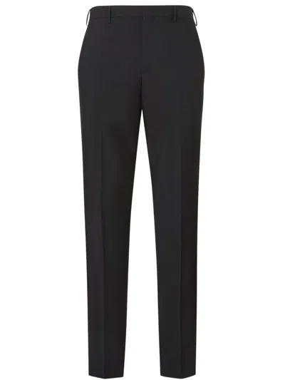 Fendi Men's Virgin Wool Trousers In Black