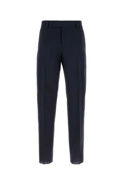 Fendi Pantalone In Tela Di Lana In Blue