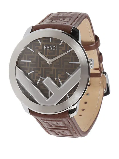 Fendi Men Watch With Logo In Brown