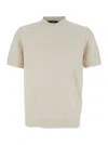 Fendi Men White Crewneck T-shirt With All-over Ff Logo Embroidery In Cotton Man In Neutral