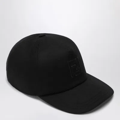 Fendi Men's Wool & Cashmere Baseball Cap In Black