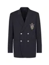 Fendi Virgin Wool Formal Jacket In Blue