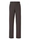 Fendi Tailored Trousers With Back Pockets And Belt Loops In Brown