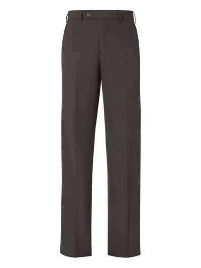 Fendi Men Wool Crepe Pants In Multi