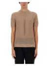 Fendi Wool Mesh Jumper In Beige