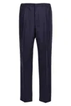 Fendi Blue Straight Pants In Wool Man In Blue