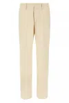 Fendi Wool Trousers With Back Pockets And Belt Loops In White