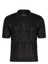 Fendi Black Wool Polo Shirt
