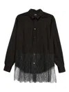 Fendi Men Wool Shirt With Stripes And Lace In Multi