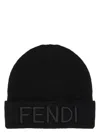 Fendi Wool Beanie Hat In Black