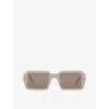 Fendi Mens Grey Fe40073u Graphy Rectangle-frame Acetate Sunglasses In Grey