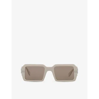 Fendi Mens Grey Fe40073u Graphy Rectangle-frame Acetate Sunglasses