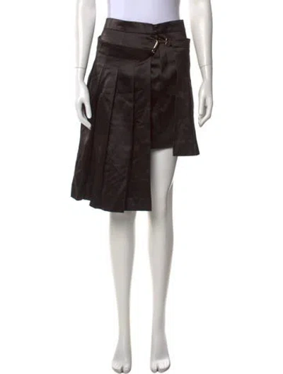 Pre-owned Fendi Mesh Accents Mini Skirt In Brown