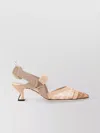 Fendi Colibri Mesh Slingback Pointed Toe Pump In Neutral