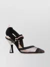 Fendi Slingback Brown Nylon Sandals In Multi