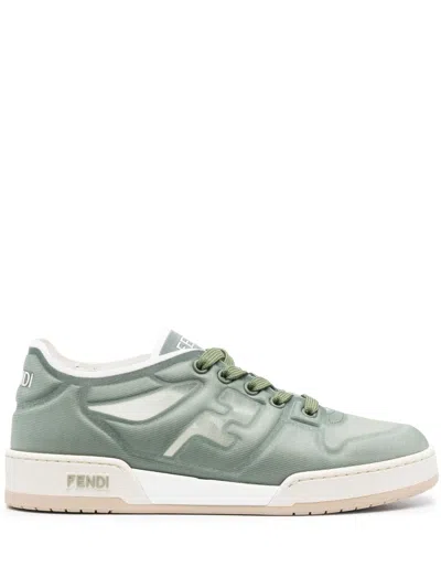 Fendi Mesh Ff Low-top Trainers In Green