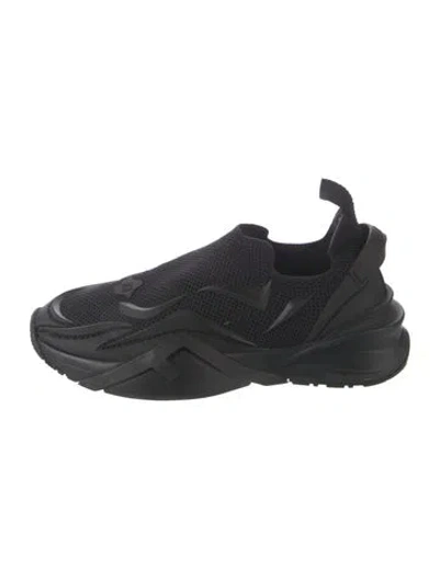 Pre-owned Fendi Mesh Graphic Print Chunky Sneakers In Black