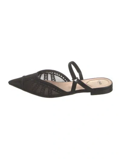 Pre-owned Fendi Mesh Lace Pattern Flats In Black