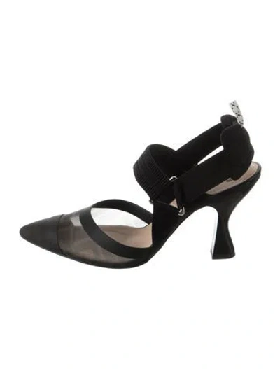 Pre-owned Fendi Mesh Mesh Accents Pumps In Black