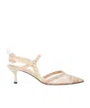 Fendi Colibri Lite Slingback In Pink Ff Mesh Women In Nude