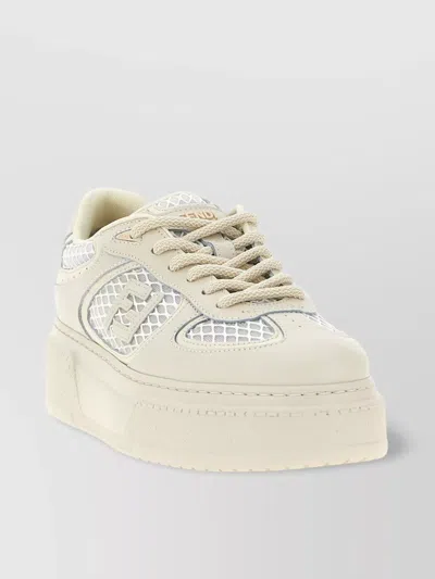 FENDI MESH PANEL PLATFORM SOLE SNEAKERS