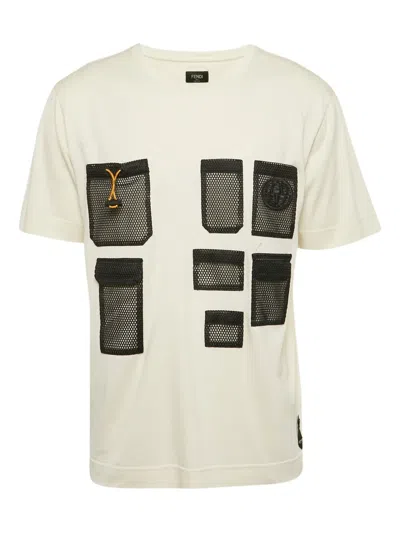 Pre-owned Fendi Mesh-pockets T-shirt