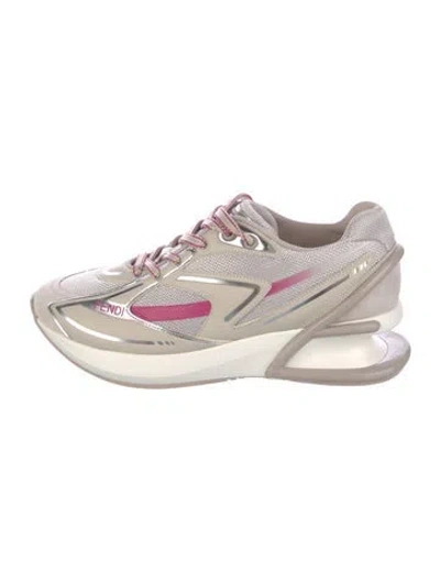 Pre-owned Fendi Mesh Sneakers In Gray