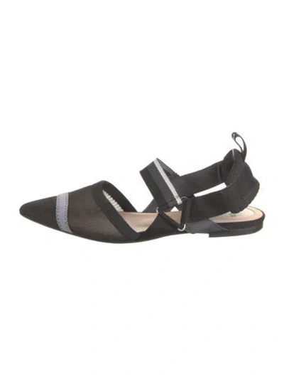 Pre-owned Fendi Mesh Striped Flats In Black