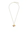 Fendi Metal And Plexiglass Necklace In Yellow