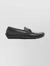 Fendi Metal Detail Round Toe Driving Loafers In Black