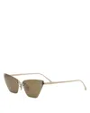 FENDI METAL FIRST CRYSTAL CAT EYE SUNGLASSES, 57MM