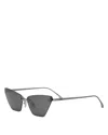 Fendi Fe4160us Cat-eye Crystalized Logo Sunglasses In Shiny Light Ruthenium/smoke