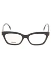 Fendi Cat-eye Metallic Logo Sided Glasses In Black
