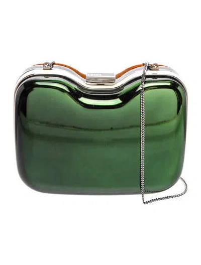 Pre-owned Fendi Metal Minaudière In Green