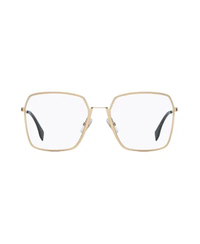 Fendi Metal Square Glasses In Gold