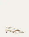 Fendi Fold Metallic 4g Ankle-strap Pumps In Light Gold