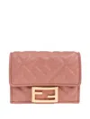 Fendi Nappa Leather Uette Micro Trifold Wallet Accessories In Pink