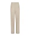 Fendi Wool-blend Cropped Trousers In Nude