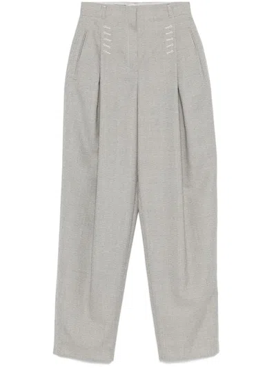 Fendi Micro Check Trousers In Black