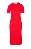 Fendi Ff Cotton And Viscose Fitted Midi Dress
