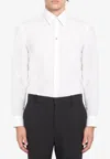 Fendi Micro Ff Plaque Long-sleeved Shirt In White