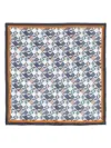 Fendi Silk Foulard With Contrast Border And Geometric Pattern